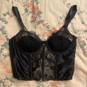 Darling Crème Su black lace corset XS